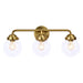 Cattleya Lighting Bathroom Vanity Lighting 3 Light Antique Brass Vanity Light with Globe Clear Glass Shade 708111932820