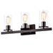 cattleyalighting 3-Light Oil-rubbed Bronze Vanity Light with Clear Glass Shade