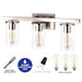 cattleyalighting 3-Light Satin Nickel Vanity Light With Clear Glass Shade 708111932912