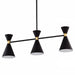 cattleyalighting 3-Light Black Island Pendant Light With Brass Accents