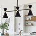cattleyalighting 3-Light Black Island Pendant Light With Brass Accents