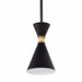 cattleyalighting Black 1-Light Black and White Hanging Pendant Light with Adjustable Height 708111933018