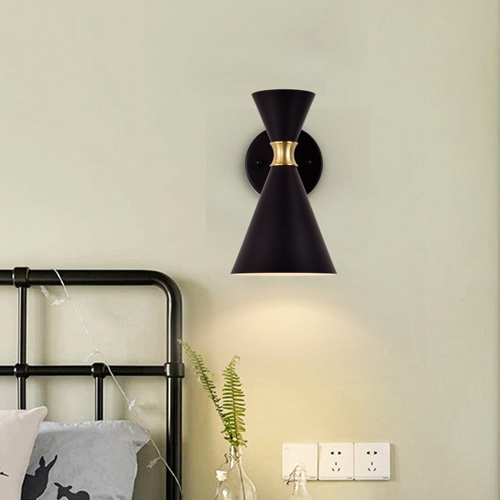 cattleyalighting 1-Light Black Wall Sconce With Brass Accents