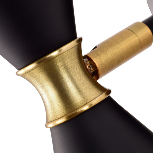 cattleyalighting 1-Light Black Wall Sconce With Brass Accents
