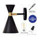 cattleyalighting 1-Light Black Wall Sconce With Brass Accents