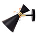 cattleyalighting 1-Light Black Wall Sconce With Brass Accents