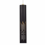 cattleyalighting 1-Light Matte Black Hanging Pendant With Cylinder Metal Shade
