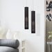 cattleyalighting 1-Light Matte Black Hanging Pendant With Cylinder Metal Shade