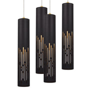 cattleyalighting 1-Light Matte Black Hanging Pendant With Cylinder Metal Shade