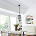 cattleyalighting 1-Light Black Hanging Pendant Light With Clear Crystals