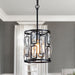 cattleyalighting 1-Light Black Hanging Pendant Light With Clear Crystals