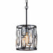 cattleyalighting 1-Light Black Hanging Pendant Light With Clear Crystals