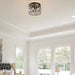 cattleyalighting 4-Light Black Flush Mount With Clear Crystal