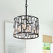 cattleyalighting 4-Light Black Hanging Pendant Light With Clear Crystal