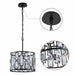 cattleyalighting 4-Light Black Hanging Pendant Light With Clear Crystal