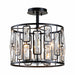 cattleyalighting 4-Light Black Semi Flush Mount With Clear Crystal