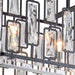cattleyalighting Chandelier 5-Light Black Rectangular Chandelier With Faceted Crystal Chrome Accents