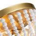 cattleyalighting 3-Light Gold Classic Flush Mount With White Wood Beads