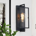 cattleyalighting 1-Light Matte Black Wall Sconce Vanity Light With Clear Glass Pane