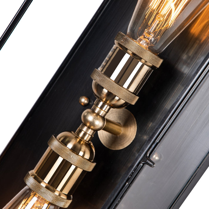 Cattleya Lighting outdoor wall light 2-Light Dark Bronze Brass Outdoor Wall Lantern Sconce With Tempered Glass