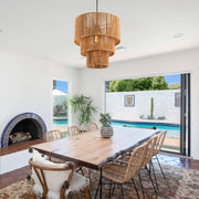 cattleyalighting 1-Light Black Tiered Jute Rope Chandelier