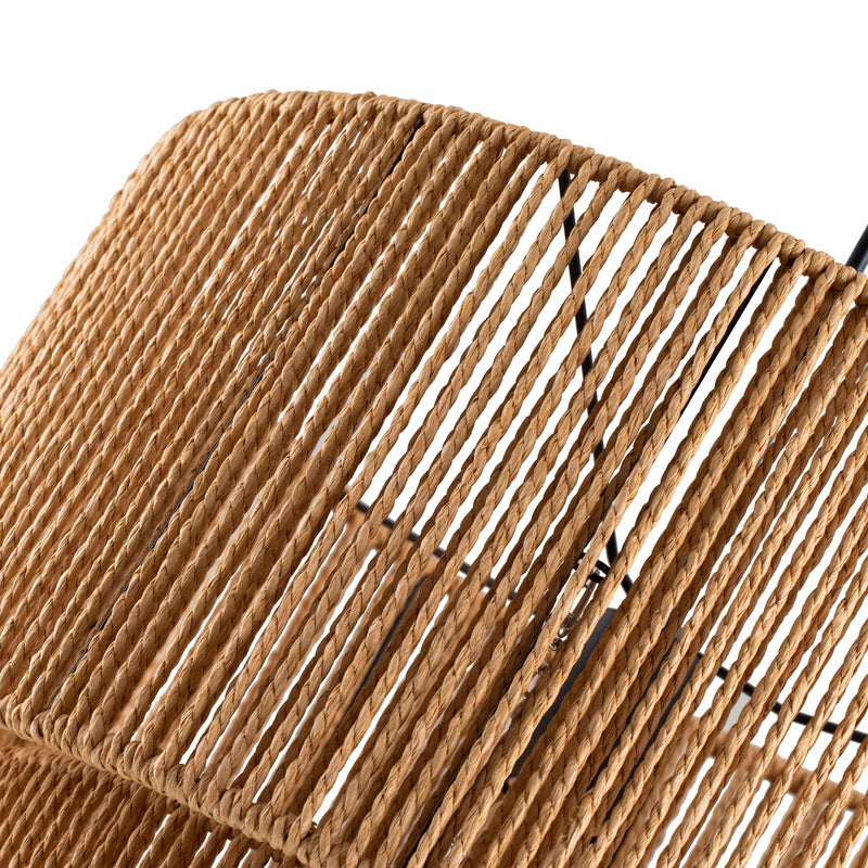 cattleyalighting 1-Light Black Tiered Jute Rope Chandelier