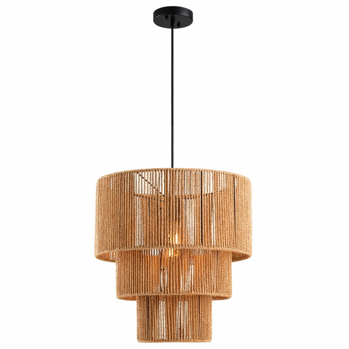 Jute Rope Chandelier Light Terran Paper Mâché And Jute Pendant Light