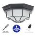 cattleyalighting Flush Mount Lighting LED Matte Black Motion Sensor Dusk To Dawn Flush Mount With Frosted Glass