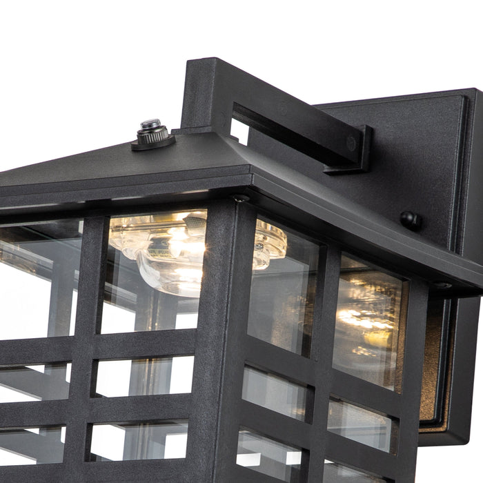 cattleyalighting Outdoor LED Wall Light 1-Light Black LED Dusk To Dawn Outdoor Wall Lantern Sconce With Clear Glass Shade