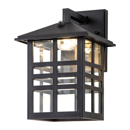 cattleyalighting Outdoor LED Wall Light 1-Light Black LED Dusk To Dawn Outdoor Wall Lantern Sconce With Clear Glass Shade