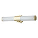 cattleyalighting 1-Light Brass LED Wall Sconce Vanity Light Bar With White Acrylic Shade