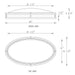 cattleyalighting Flush Mount Lighting 24 in. Brushed Nickel Oval 28W Dimmable LED Flush Mount With Opal Acrylic Shades