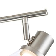 cattleyalighting Flush Mount Lighting 3-Light Brushed Nickel Vanity Light With Adjustable Clear Glass Track Head