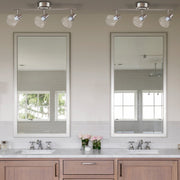cattleyalighting Flush Mount Lighting 3-Light Brushed Nickel Vanity Light With Adjustable Clear Glass Track Head