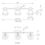 cattleyalighting Flush Mount Lighting 3-Light Brushed Nickel Vanity Light With Adjustable Clear Glass Track Head