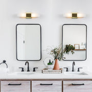 cattleyalighting 2-Light Gold Finish Wall Sconce Vanity Light With White Glass Shade