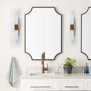 cattleyalighting 2-Light Gold Finish Wall Sconce Vanity Light With White Glass Shade
