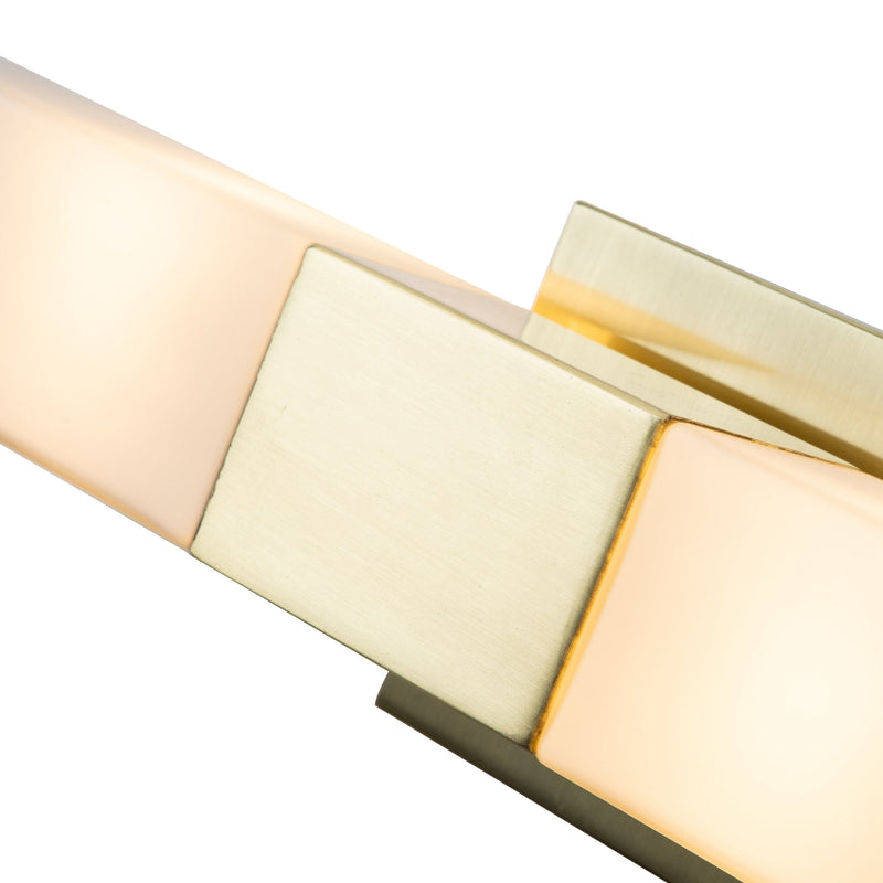 cattleyalighting 2-Light Gold Finish Wall Sconce Vanity Light With White Glass Shade
