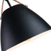 Cattleya Lighting Chandelier 1-Light Black Outer Whiter Inner Dome Pendent With Leather Strap