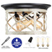 Cattleya Lighting Flush Mount Lighting 3-Light Oil-Rubbed Bronze And Off-White Woodgrain Flush Mount With Satin Nickel Accent