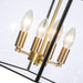 Cattleya Lighting Chandelier 4-lights Brass Geometric Lantern Pendant With Clear Tempered Glass Panes