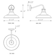 cattleyalighting 1-Light Matte Black Motion Sensor Dusk To Dawn Gooseneck Outdoor Wall Sconce(2-Pack)