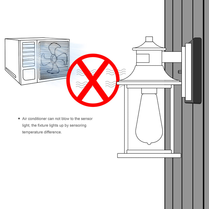 2-Pack Matte Black Motion Sensing Dusk to Dawn Outdoor Wall Sconce with Clear Stripped Glass
