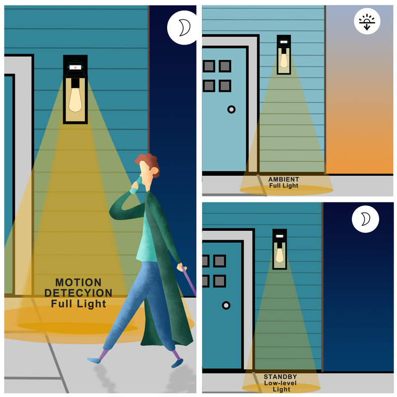 2-Pack Motion Sensing Dusk to Dawn Matte Black Outdoor Wall Lantern Sconce with Clear Tempered Glass