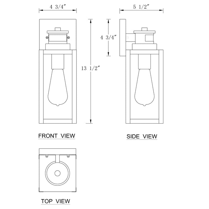 2-Pack Motion Sensing Dusk to Dawn Matte Black Outdoor Wall Lantern Sconce with Clear Tempered Glass