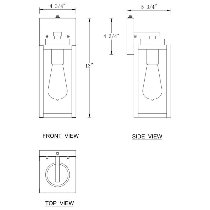 1-Light Matte Black Dusk to Dawn Outdoor Wall Lantern Sconce with Clear Tempered Glass 2-Pack