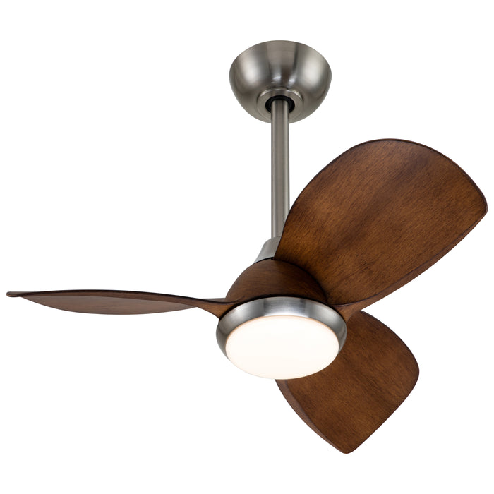 28 in. Color Changing 3000K/4000K/6000K LED Satin Nickel Indoor Ceiling Fan with Light Kit and Remote Control