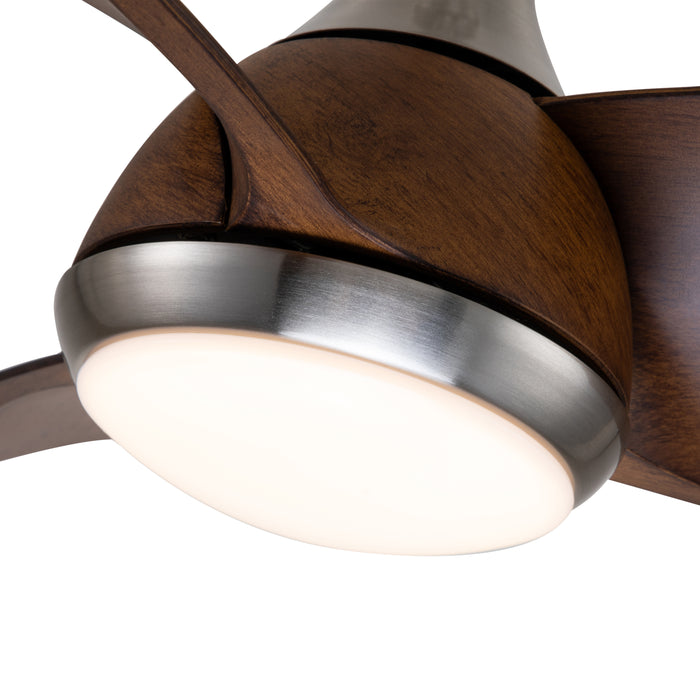 28 in. Color Changing 3000K/4000K/6000K LED Satin Nickel Indoor Ceiling Fan with Light Kit and Remote Control
