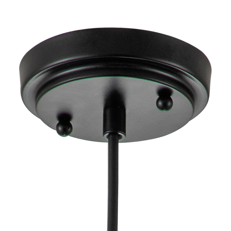1-Light Black Pendant Light with Cylinder Clear Glass(3-Pack)
