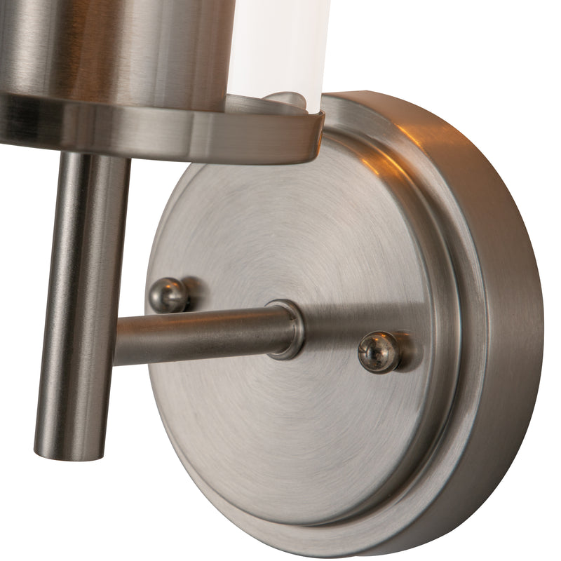 1-Light Satin Nickel Wall Sconce with Cylinder Glass(2-Pack)